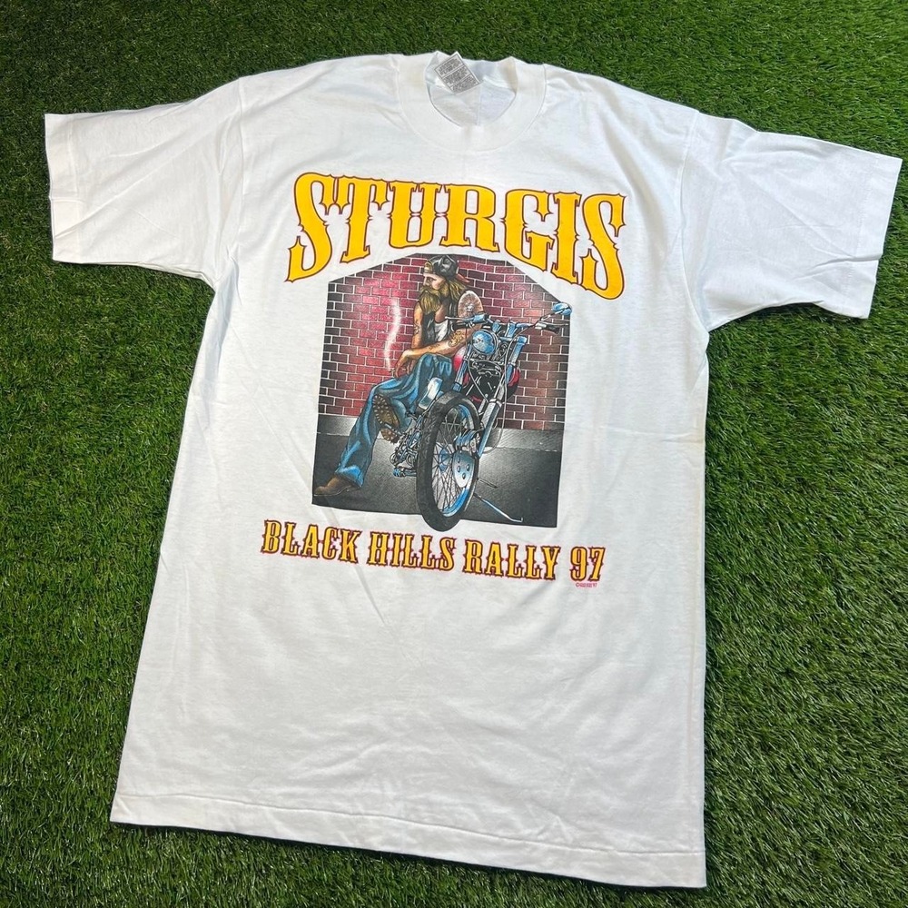 Vintage 1997 Sturgis Black Hills Rally 57th Anniversary Single Stitch Tee L Rare